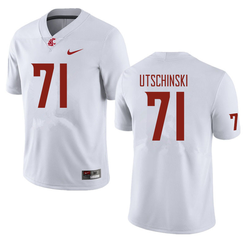 Men #71 Patrick Utschinski Washington State Cougars Football Jerseys Sale-White